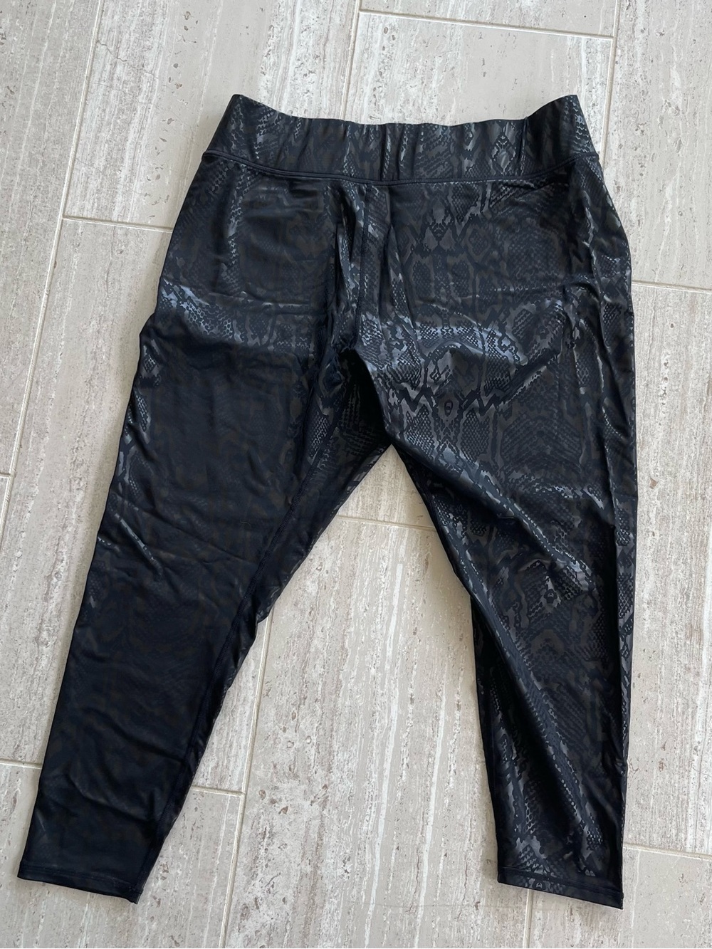 Terez New York Women Plus 3X Leggings Black Snake Print Activewear